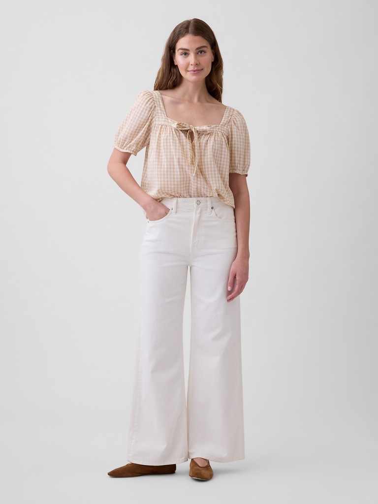 Relaxed Tie-Front Top