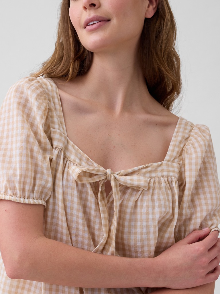 Relaxed Tie-Front Top