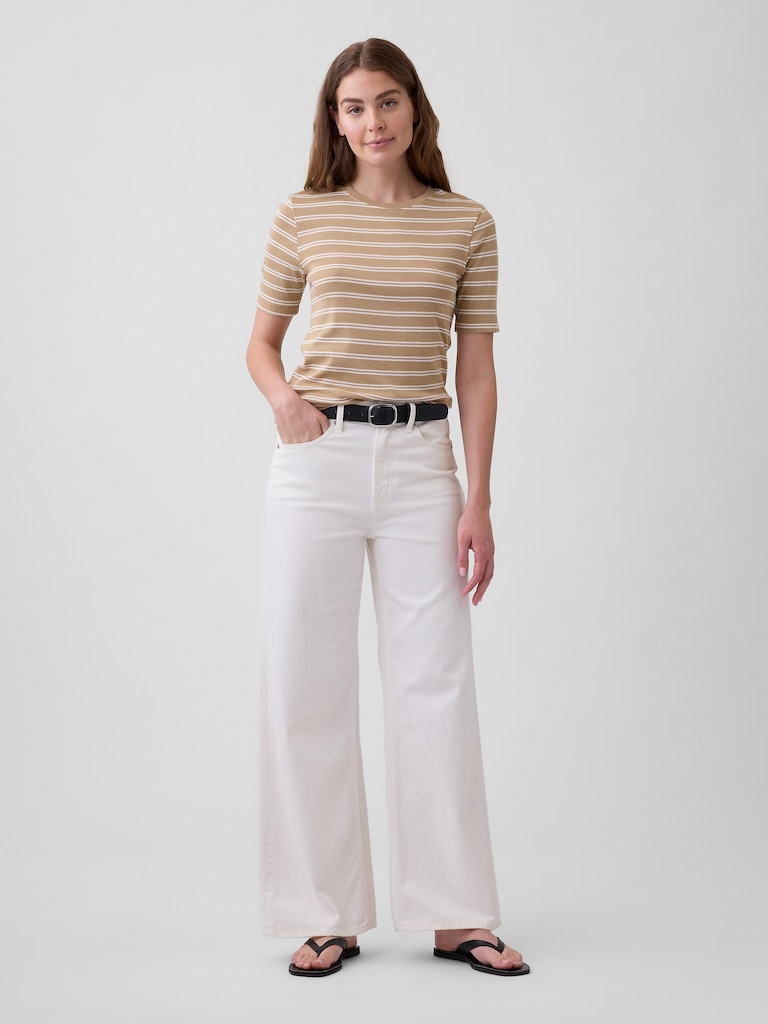 Modern Ribbed Crewneck T-Shirt