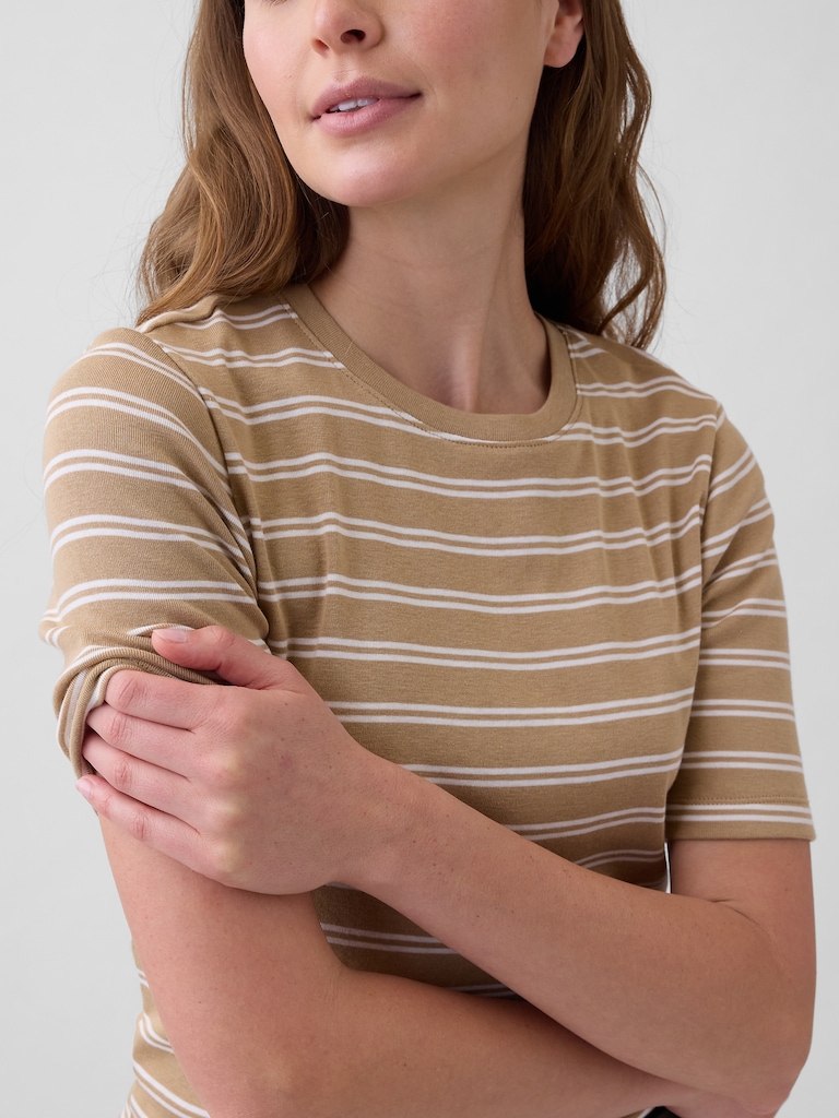 Modern Ribbed Crewneck T-Shirt
