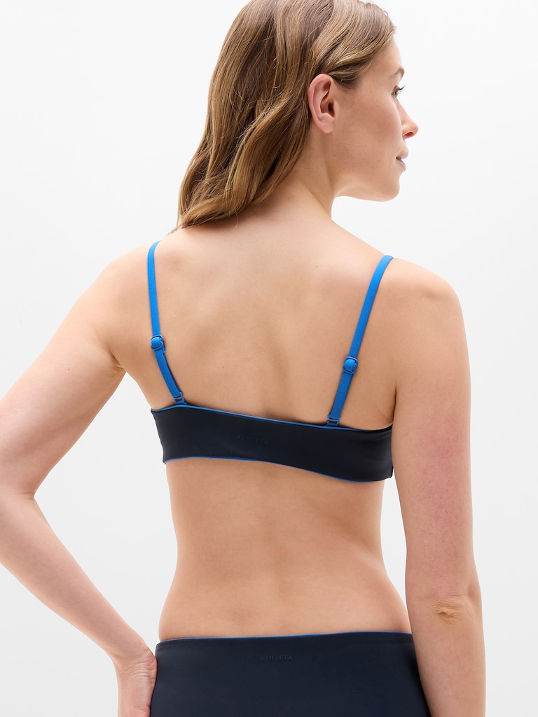 Square Neck Tipped Bikini Top