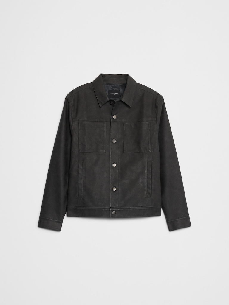 Vegan Leather Trucker Jacket