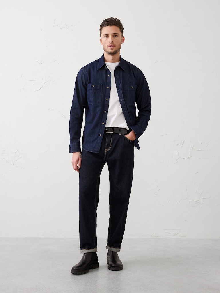Standard-Fit Vintage Denim Shirt