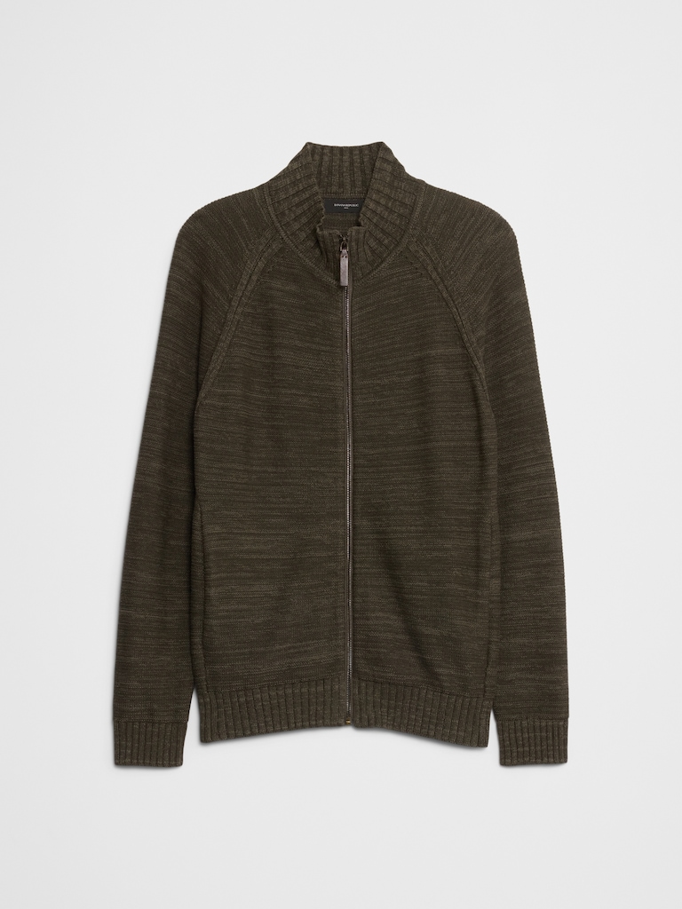 Mock-Neck Zippered Sweater