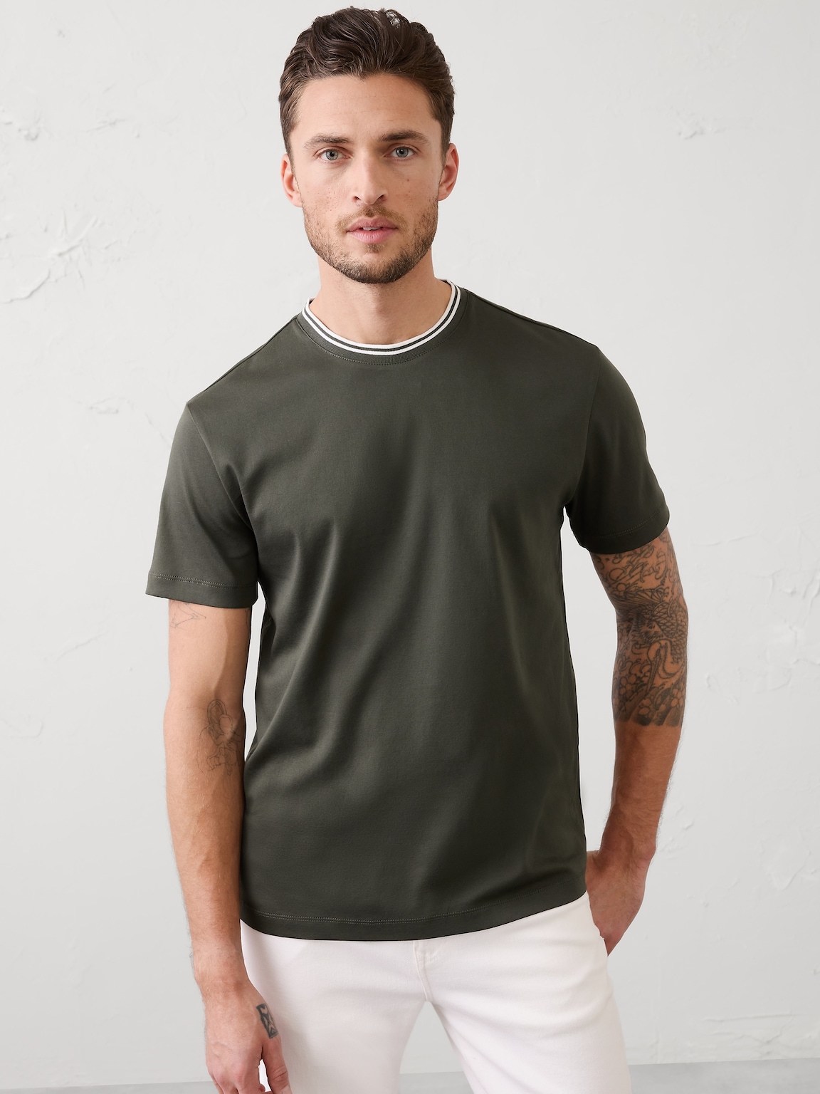 Slim-Fit Luxe Touch Crew-Neck Shirt