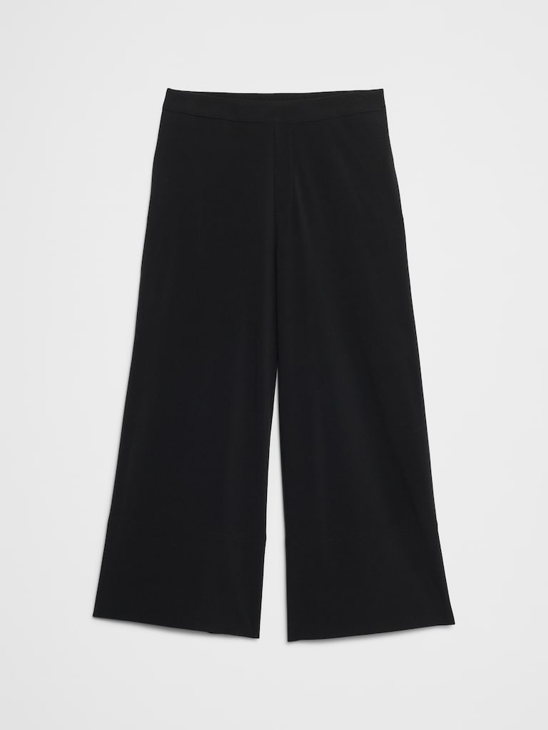 Wide-Leg High-Rise Airstretch Pull-On Cropped Pant