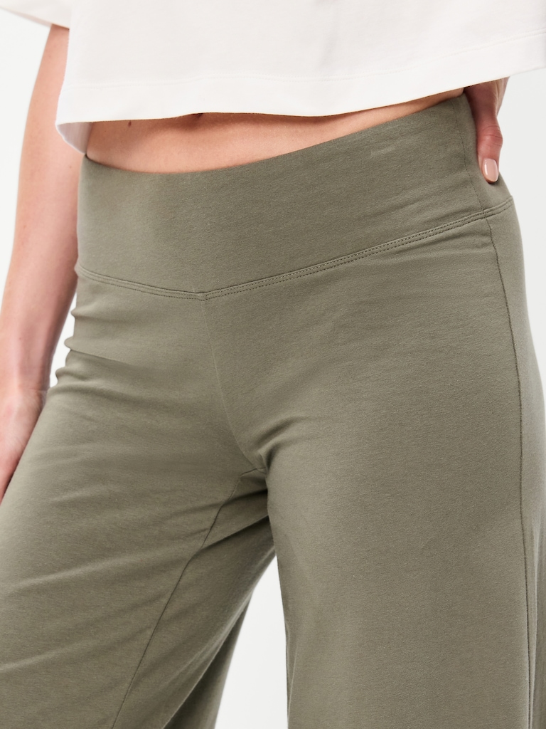 Mid-Rise Jersey Super Wide-Leg Leggings