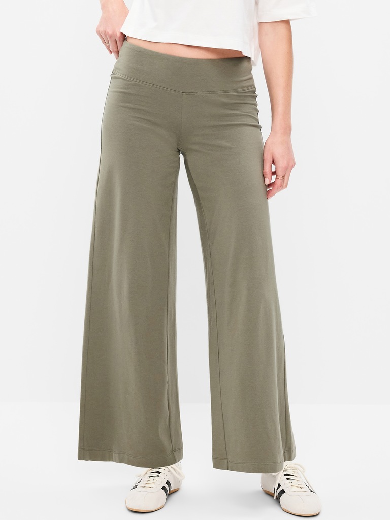 Mid-Rise Jersey Super Wide-Leg Leggings