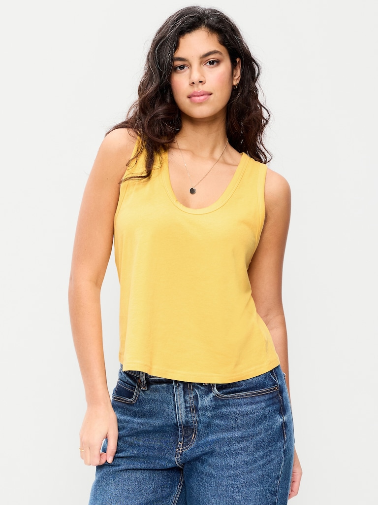 Relaxed Scoop-Neck Tank Top