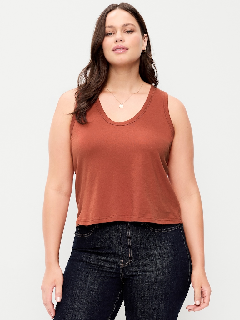 Relaxed Scoop-Neck Tank Top