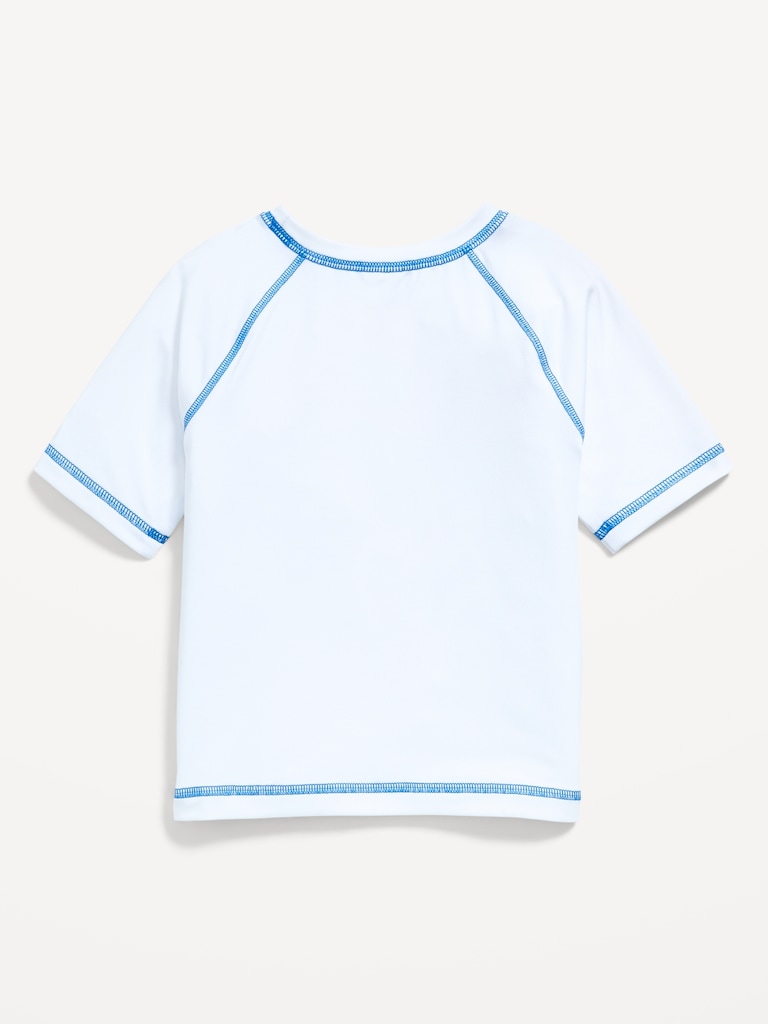 Short-Sleeve Graphic Rashguard Swim Top for Toddler Boys