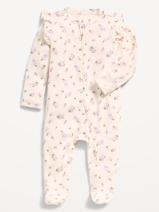 Ruffle Ruffle-Trim 2-Way-Zip Sleep & Play Footed One-Piece for Baby on clearance at Old Navy — 40% off