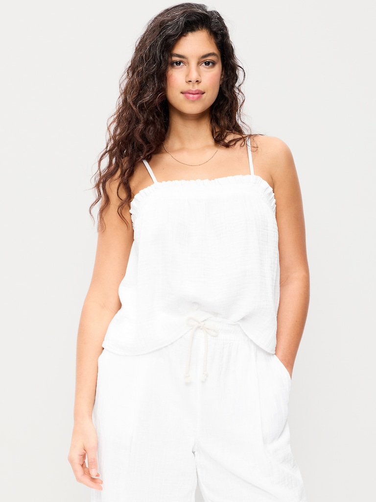 Crinkle Gauze Tank Top