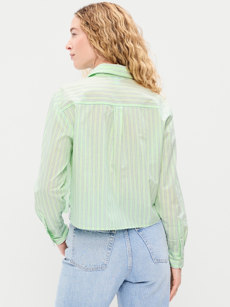 Cropped Button-Down Shirt