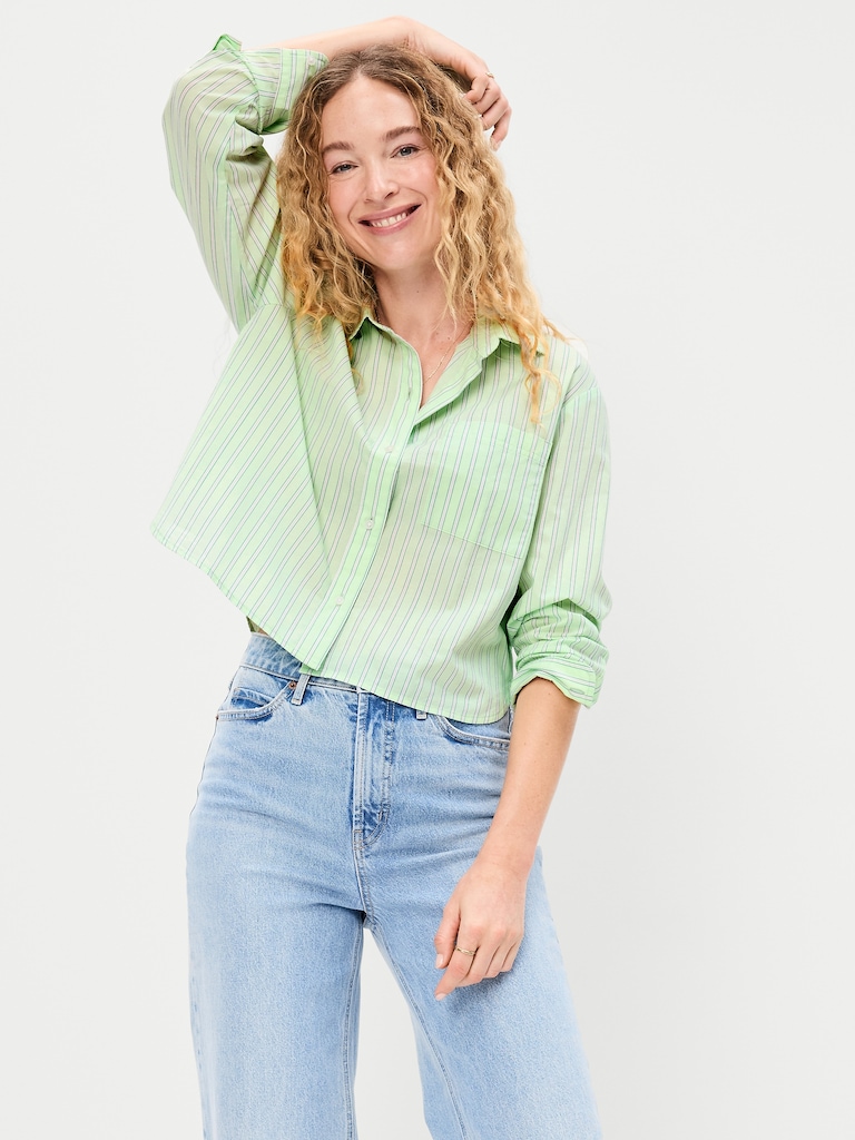 Cropped Button-Down Shirt