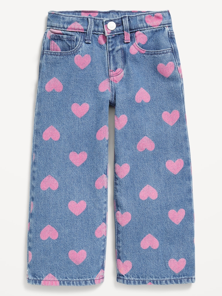 Baggy Embroidered Wide-Leg Jeans for Toddler Girls