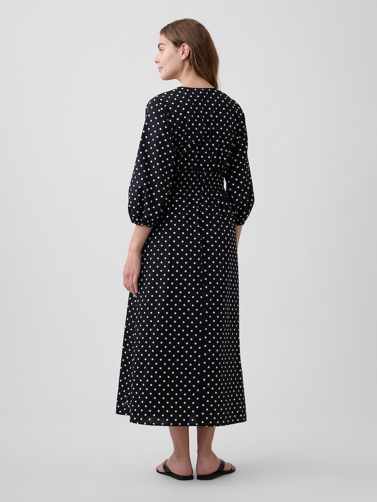 V-Neck Tie-Front Maxi Dress