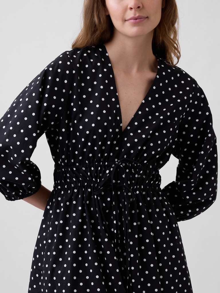 V-Neck Tie-Front Maxi Dress