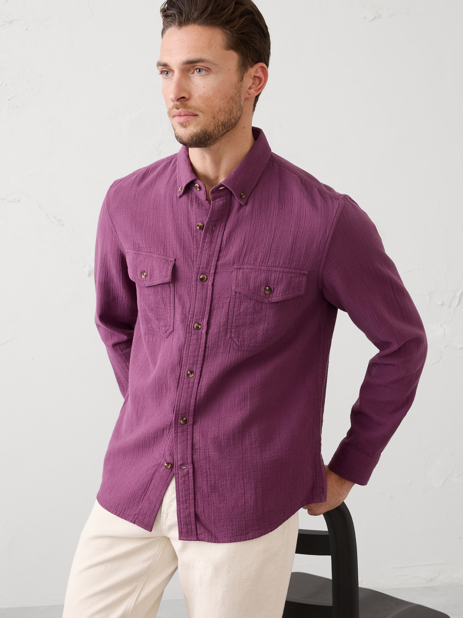 Men's Purple Casual Shirts | Banana Republic Factory