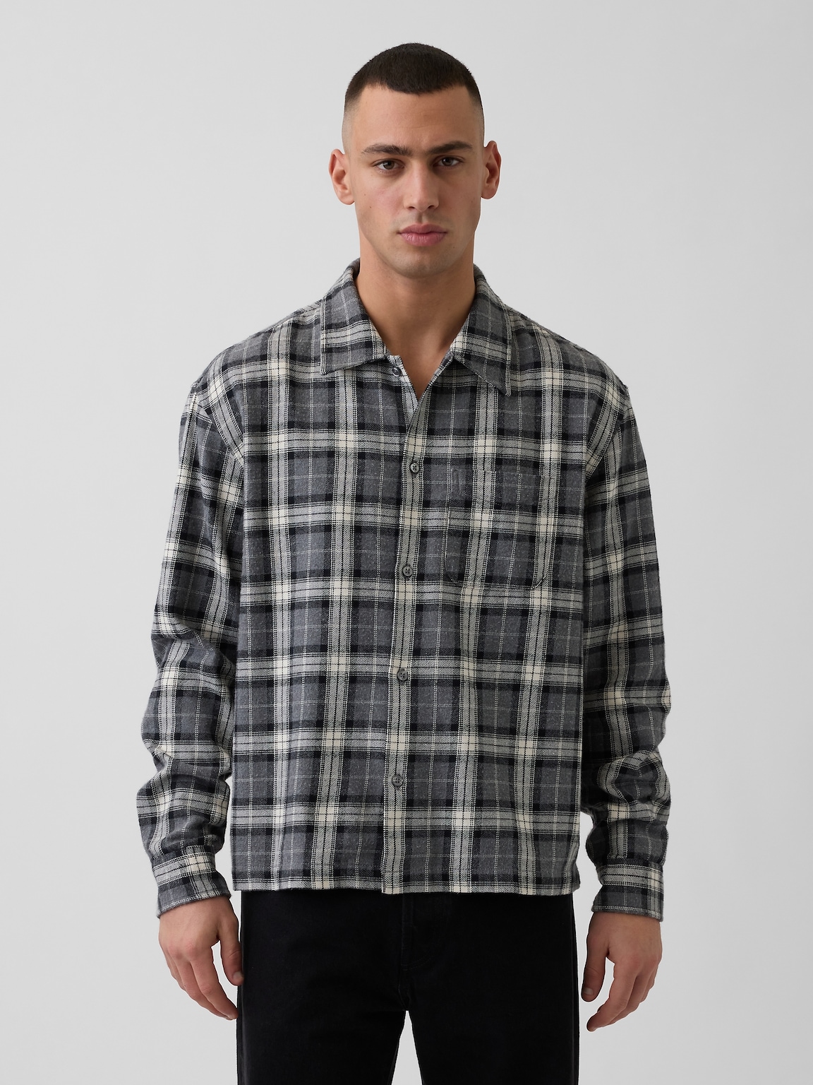 Organic Cotton Relaxed Flannel Shirt