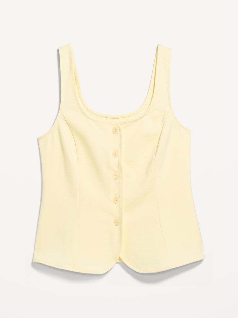 Sleeveless Button-Down Top