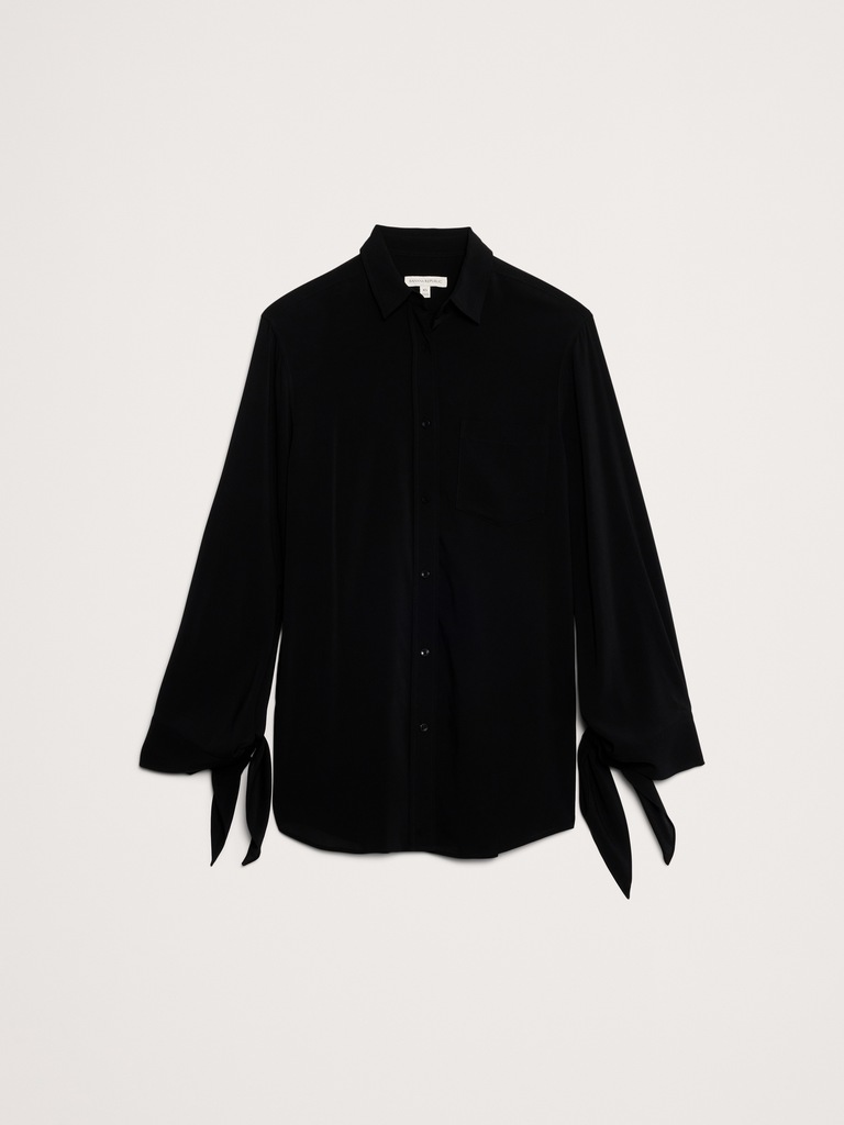 Georgette Tie-Cuff Shirt