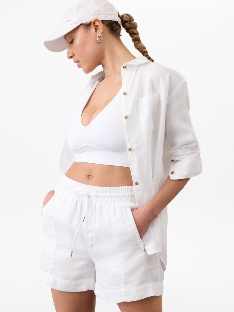 Retreat Linen Mid Rise 4" Short