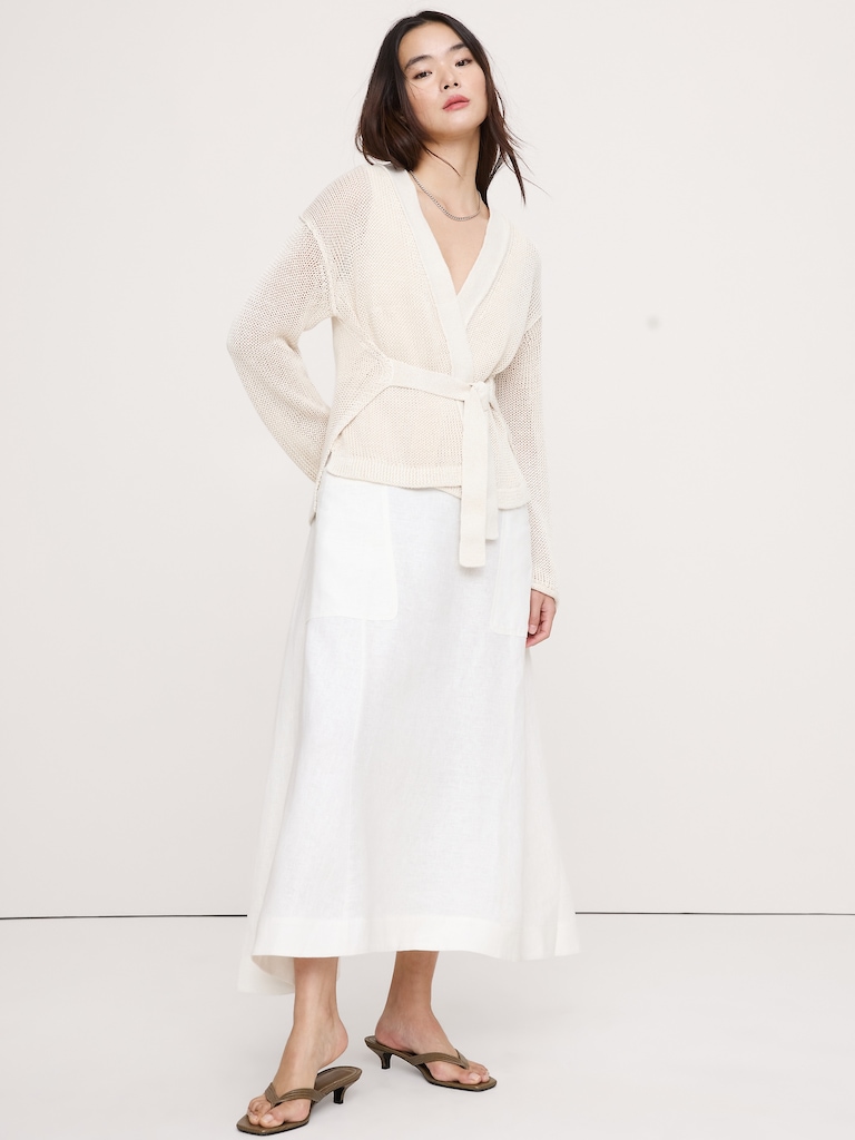 Heirloom Linen Wrap Cardigan