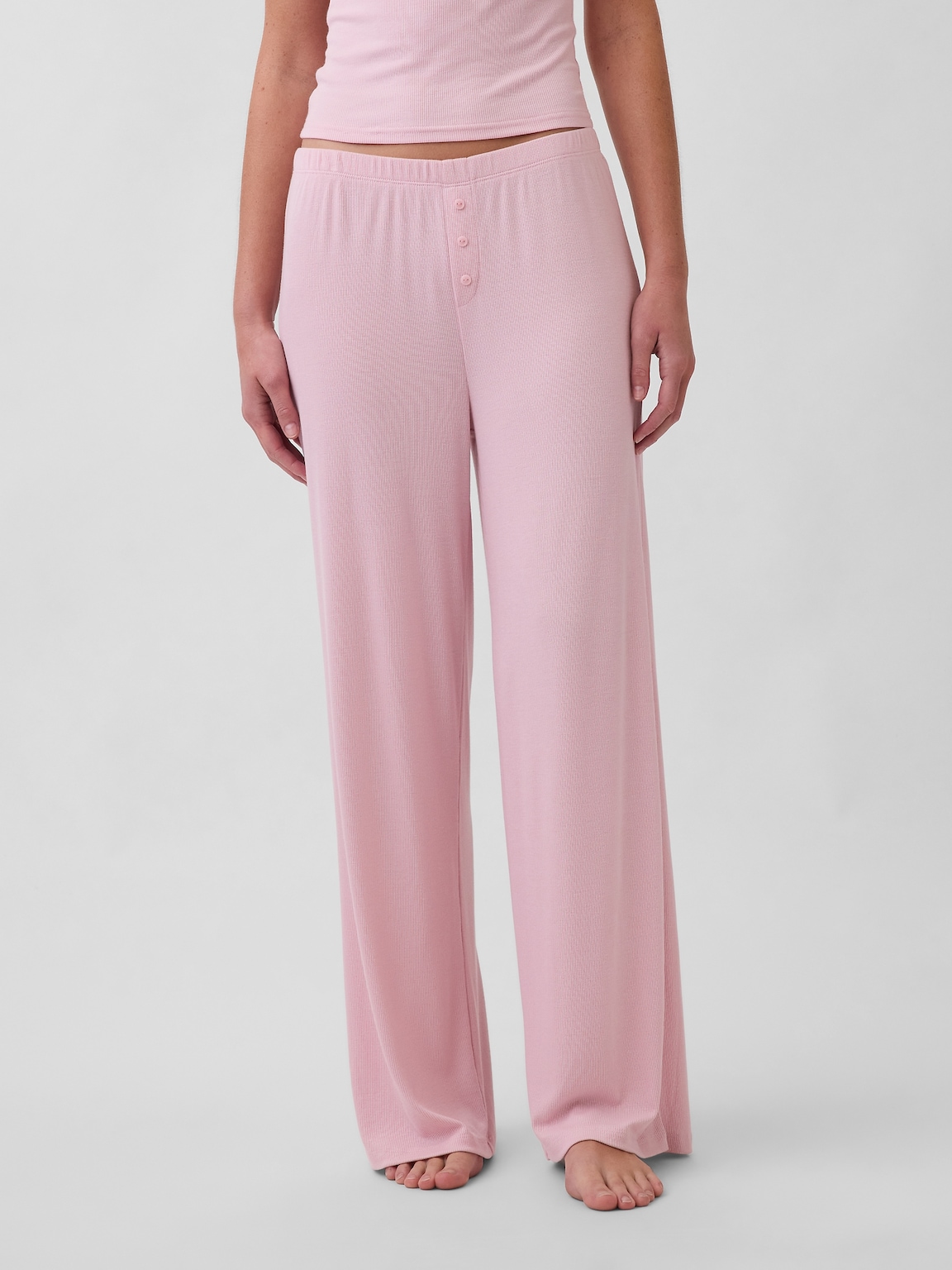 Mini Rib Wide-Leg PJ Pants