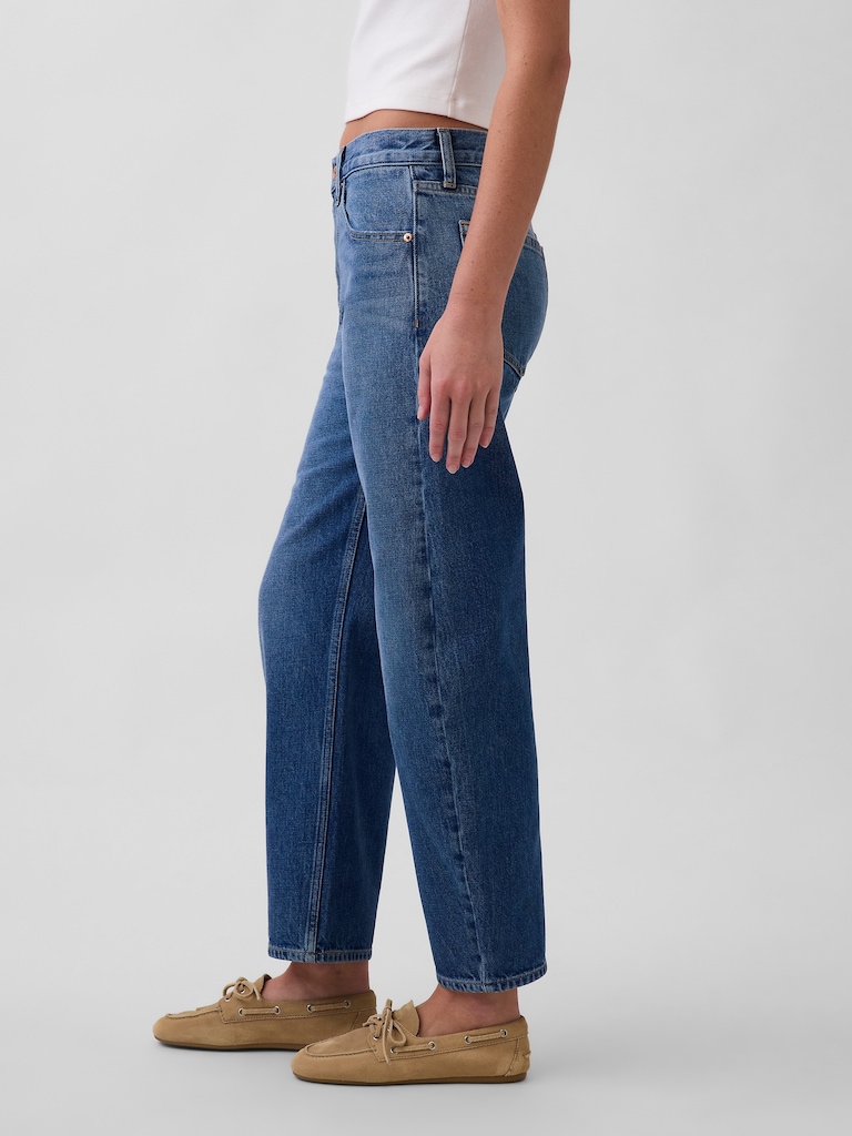 Mid Rise Slim Barrel Jeans
