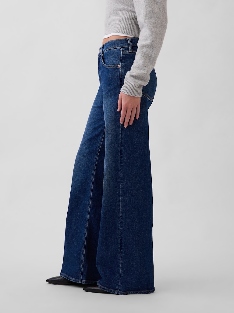 Mid Rise Stride Wide-Leg Jeans