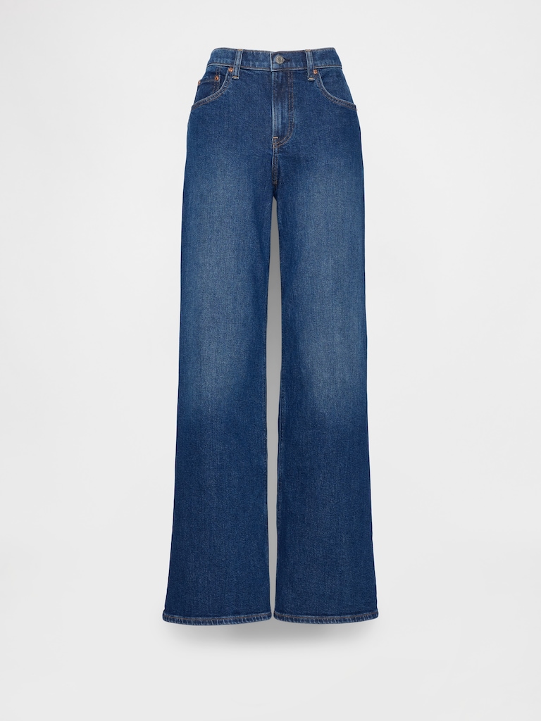 Mid Rise Stride Wide-Leg Jeans