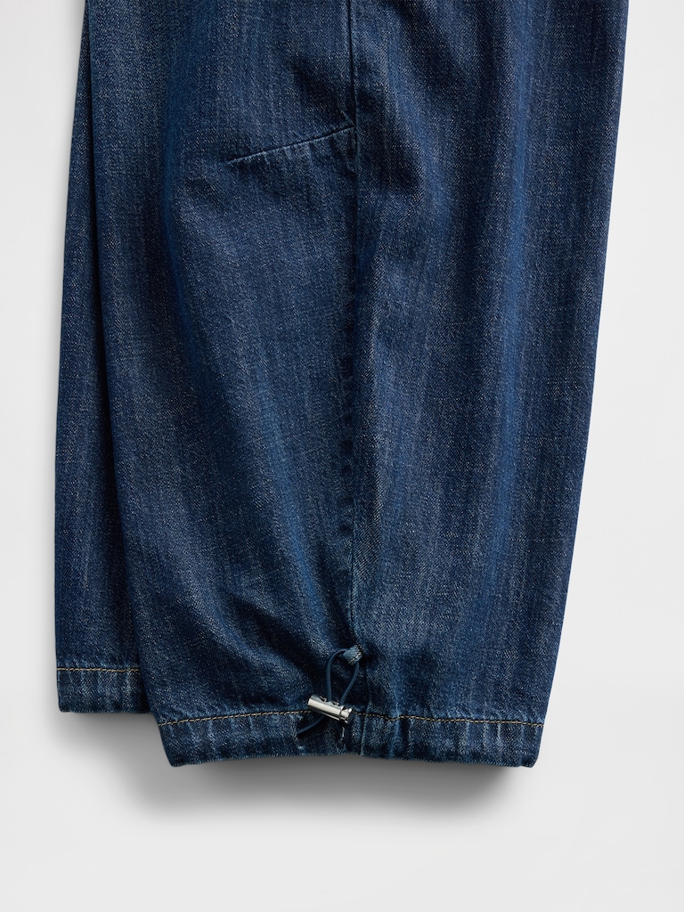 High Rise Cinch-Hem Horseshoe Jeans