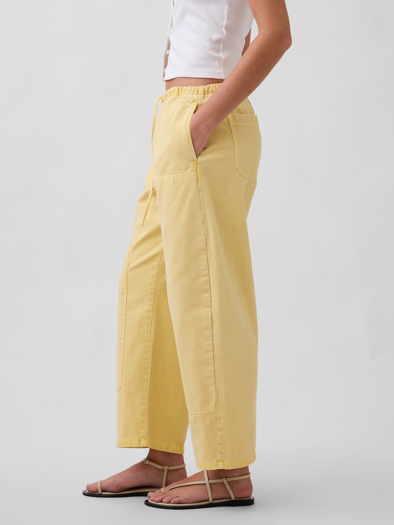 Poplin Easy Double-Knee Barrel Pants