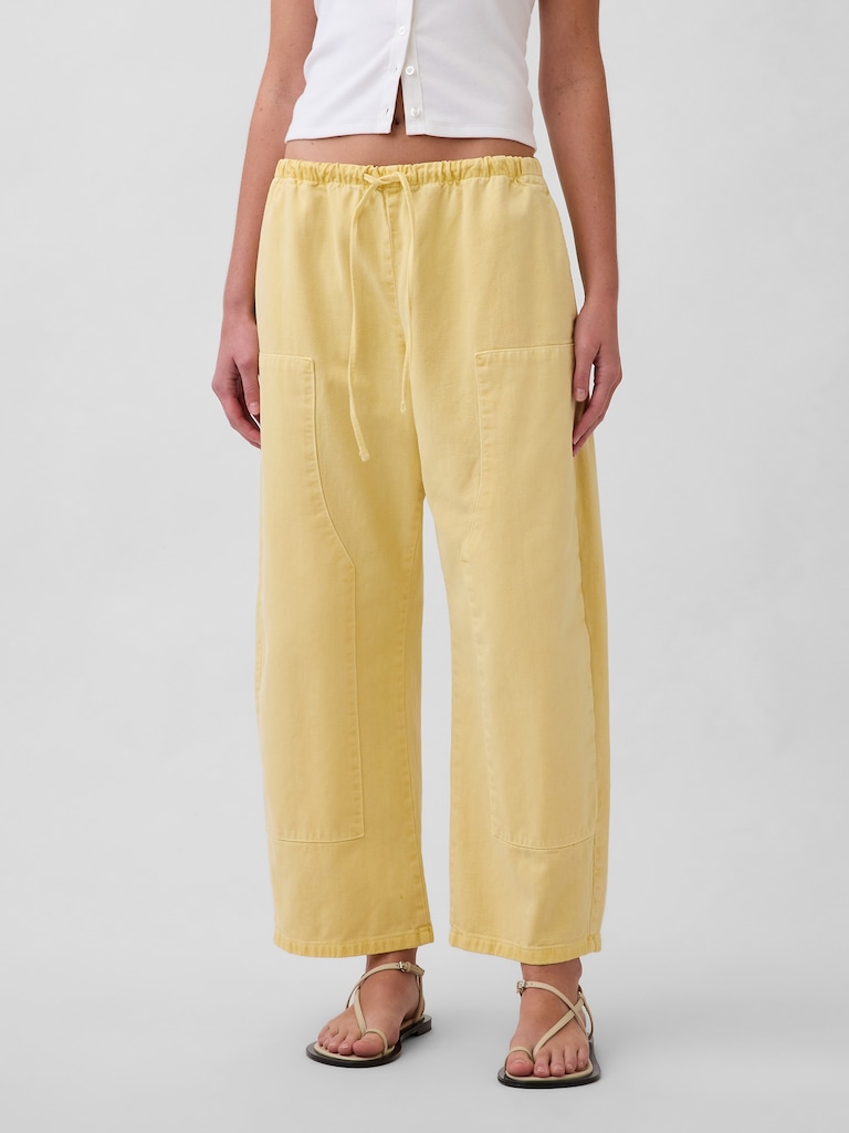 Poplin Easy Double-Knee Barrel Pants