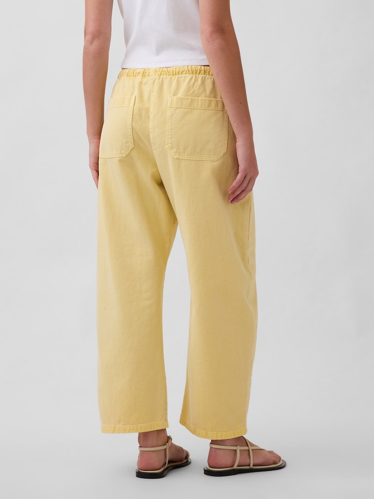 Poplin Easy Double-Knee Barrel Pants