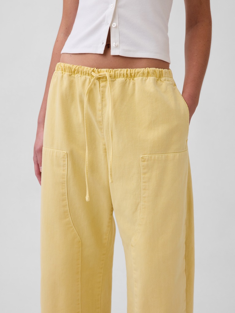 Poplin Easy Double-Knee Barrel Pants