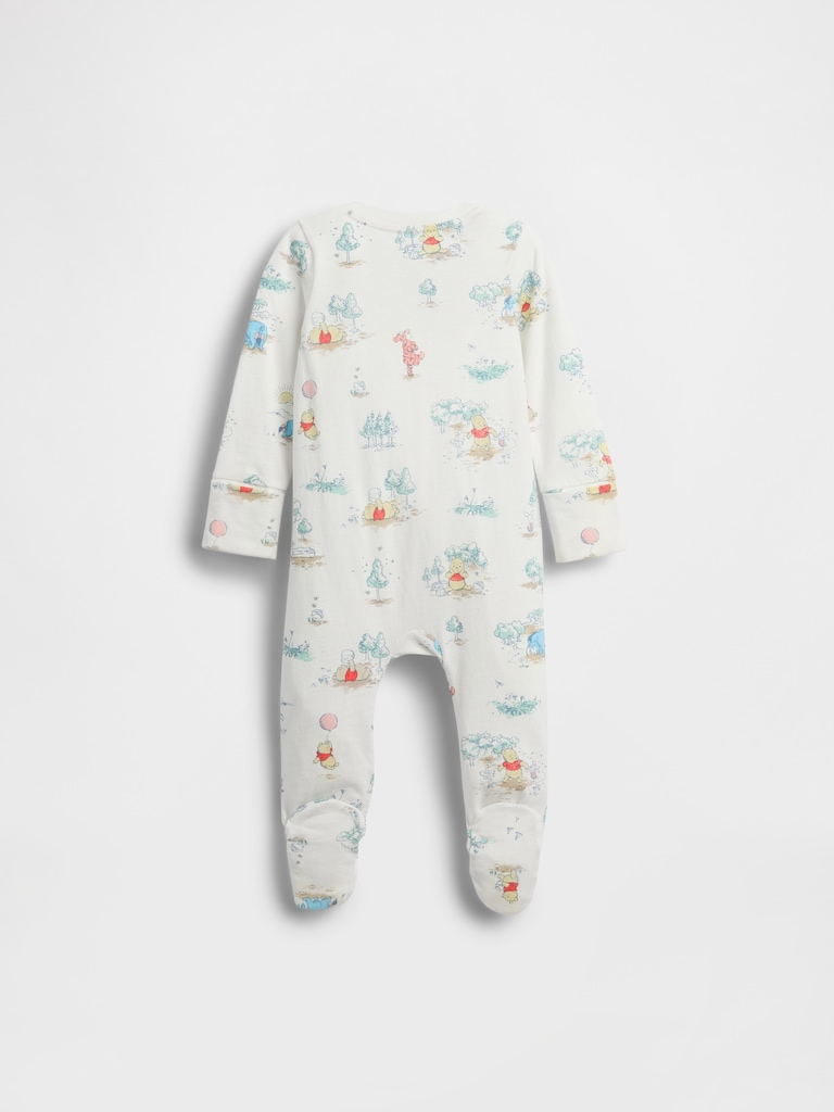 Baby Winnie The Pooh Organic Cotton Footed One-Piece