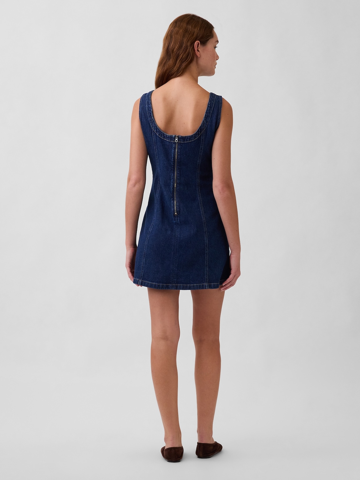 Denim Boatneck Mini Dress