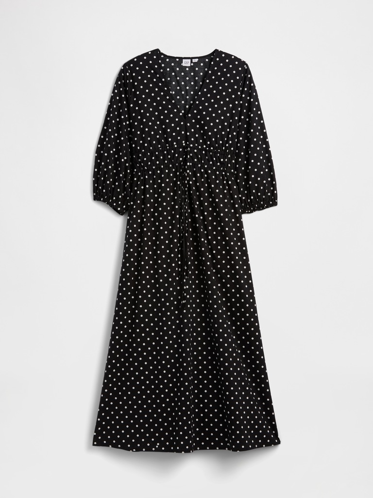 V-Neck Tie-Front Maxi Dress