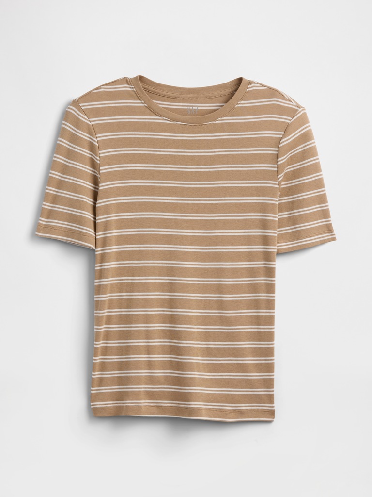 Modern Ribbed Crewneck T-Shirt