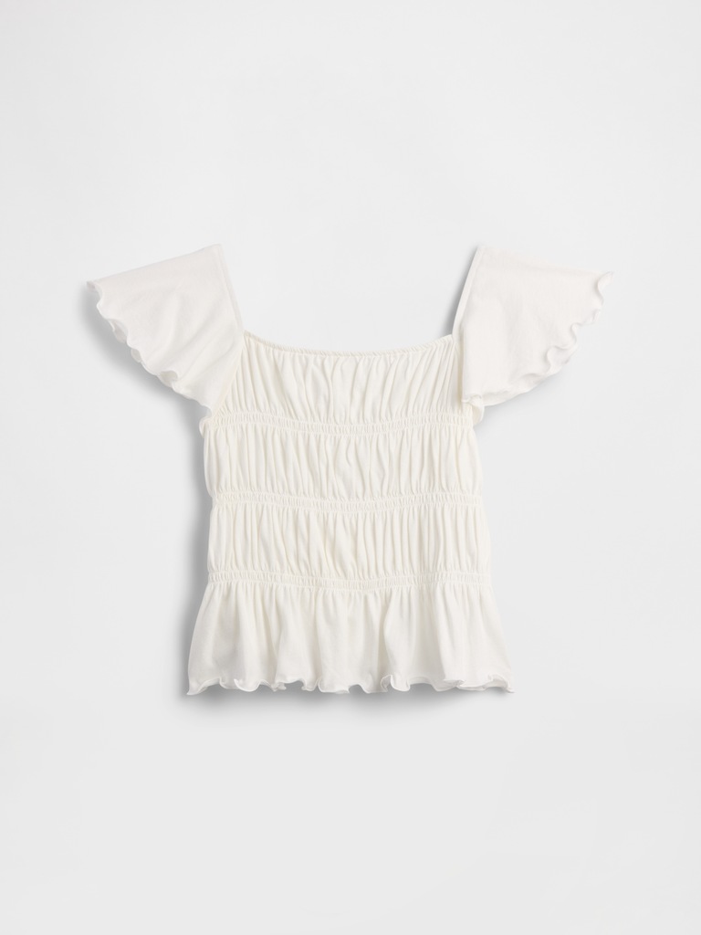 Kids Smocked Flutter Sleeve Top