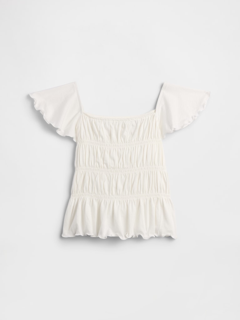 Kids Smocked Flutter Sleeve Top