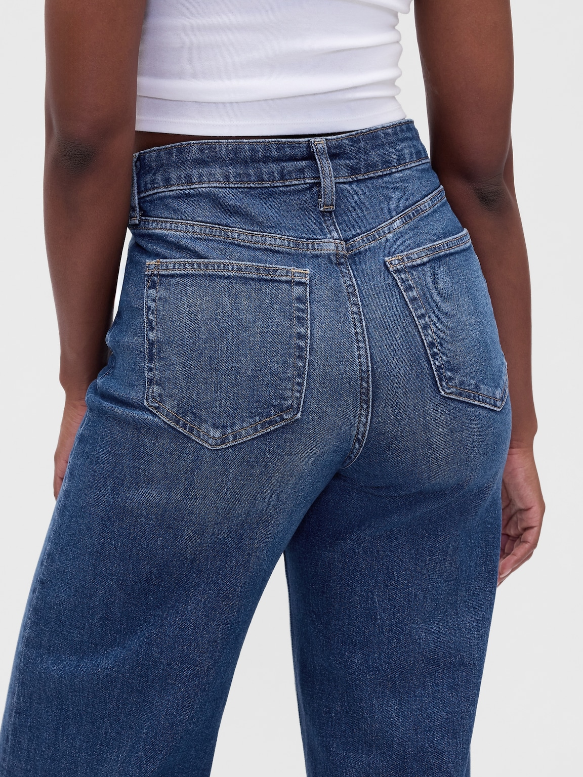 Curvy High Rise Stride Wide-Leg Jeans