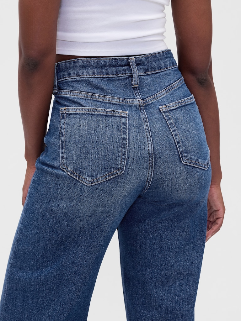 Curvy High Rise Stride Wide-Leg Jeans