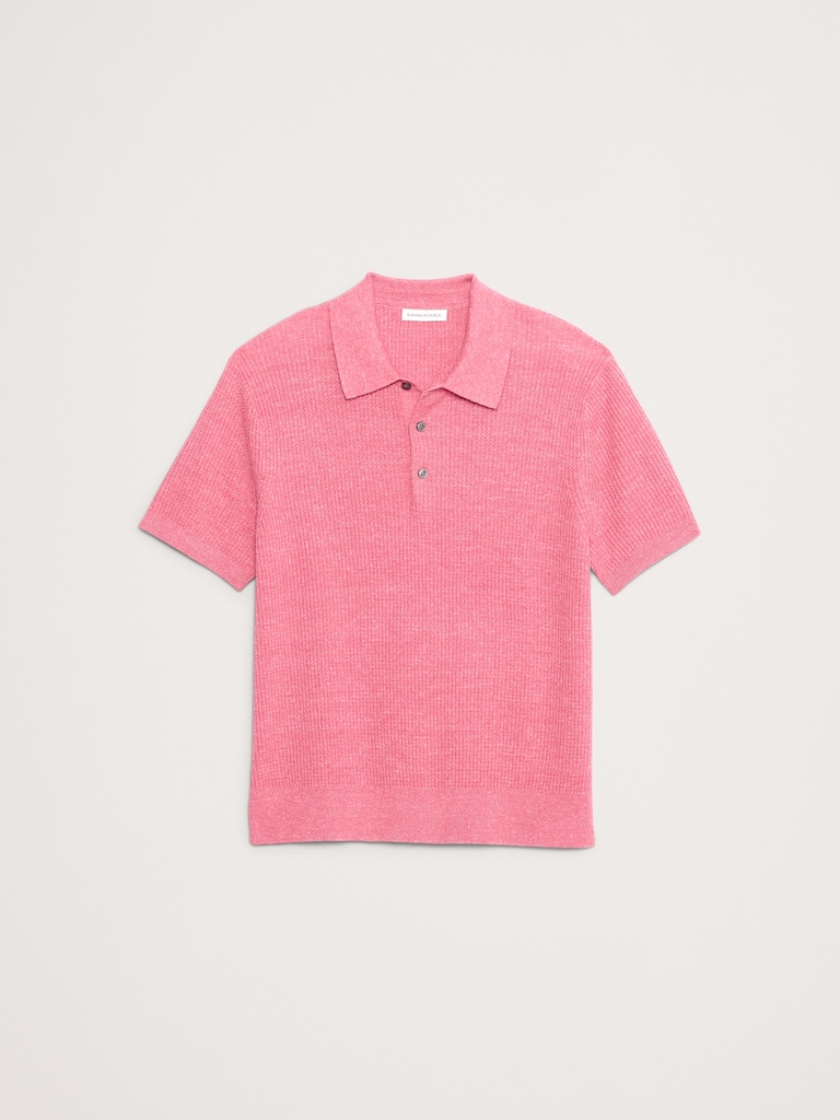 Linen-Cotton Sweater Polo