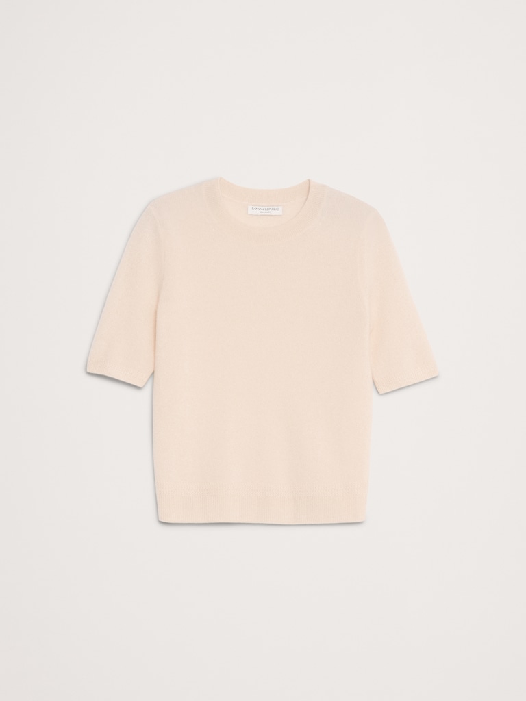 Lightweight Cashmere Short-Sleeve Sweater