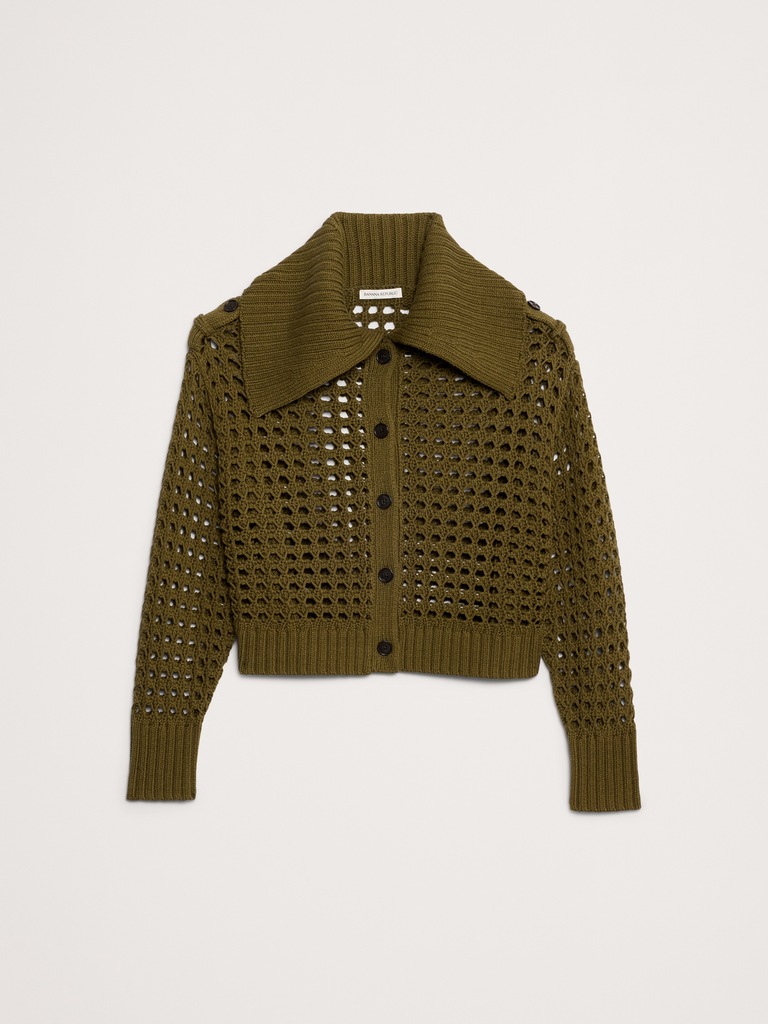 Cotton Open-Stitch Cardigan