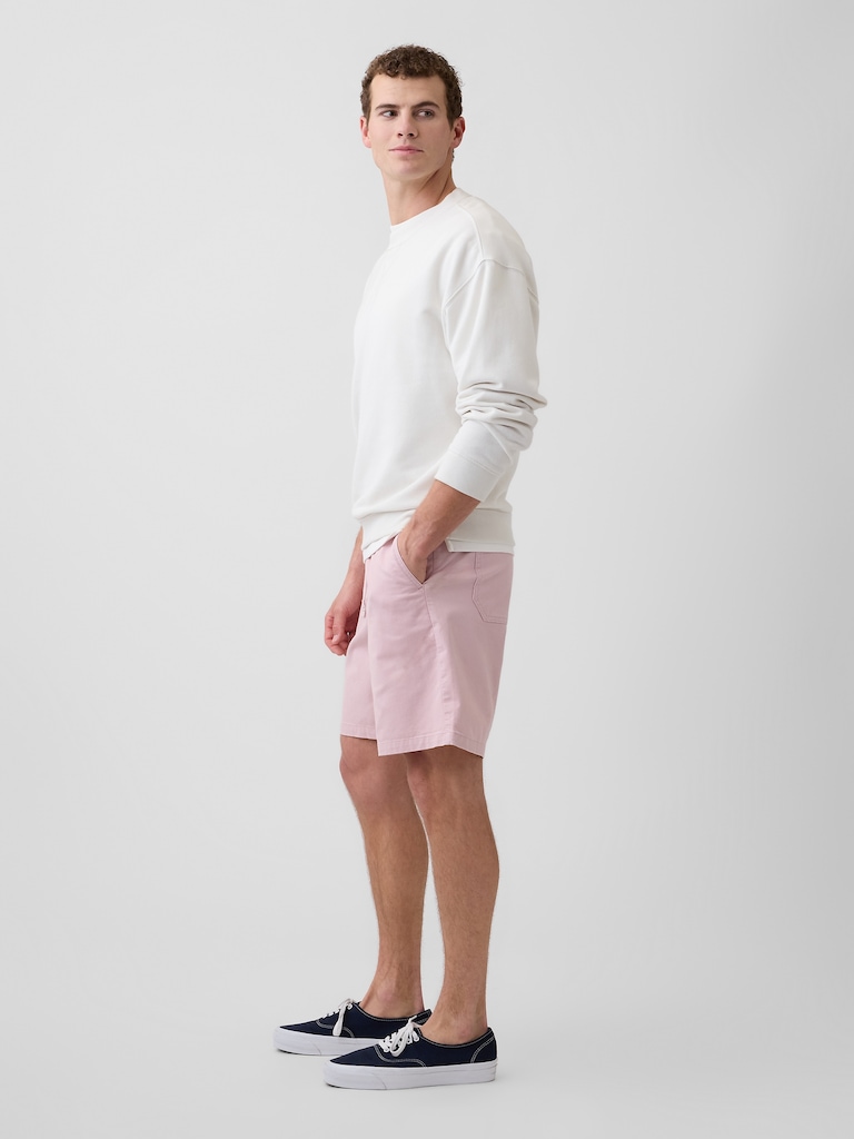 7" Essential Pull-On Khaki Shorts