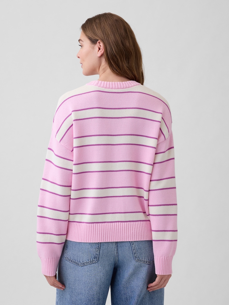 Relaxed Cotton Crewneck Sweater